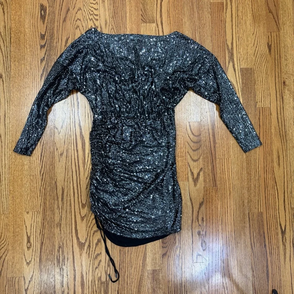 Free People Giselle Sequin Minidress in Graphite